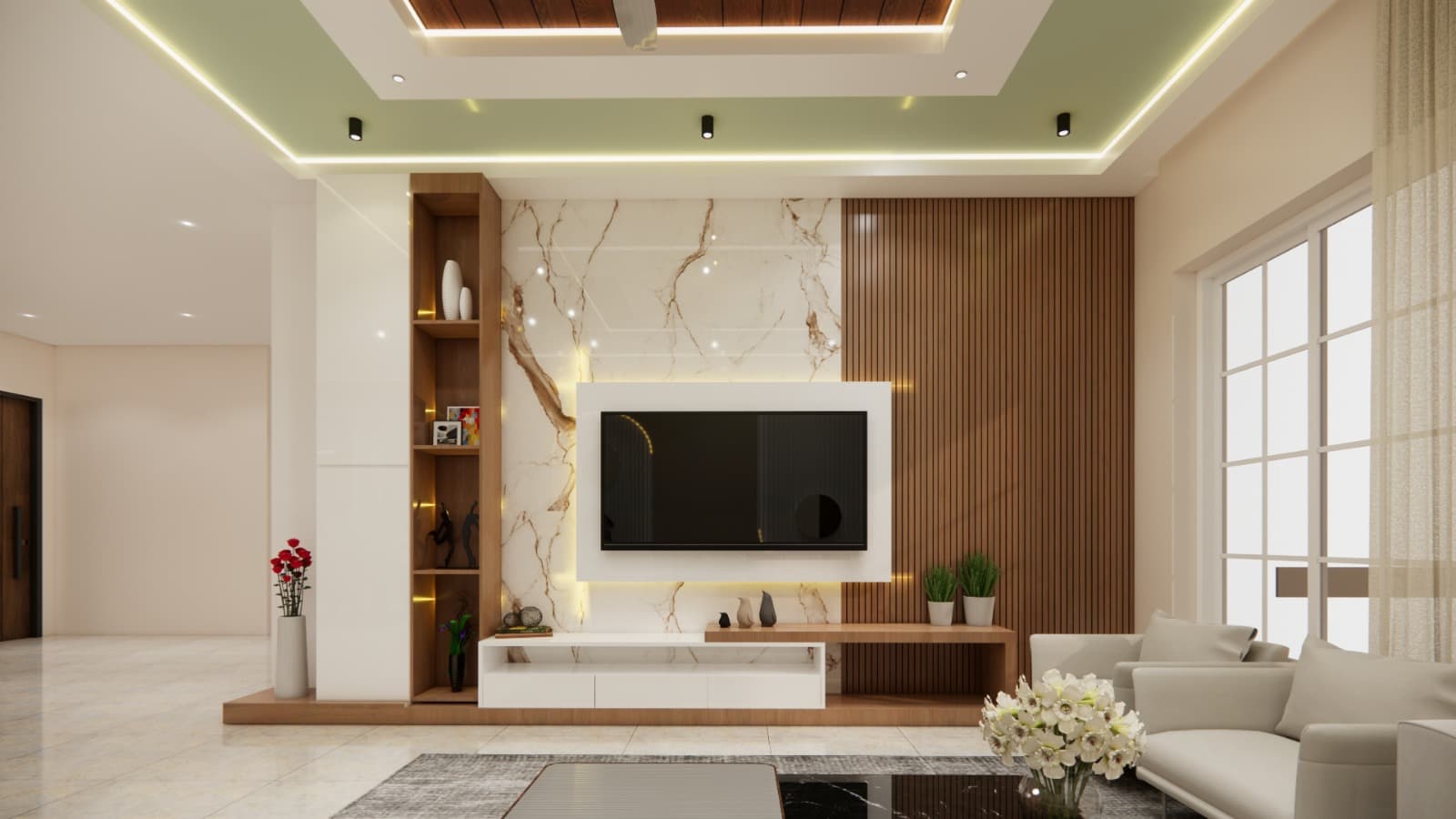 Modern TV Unit & Living Salon