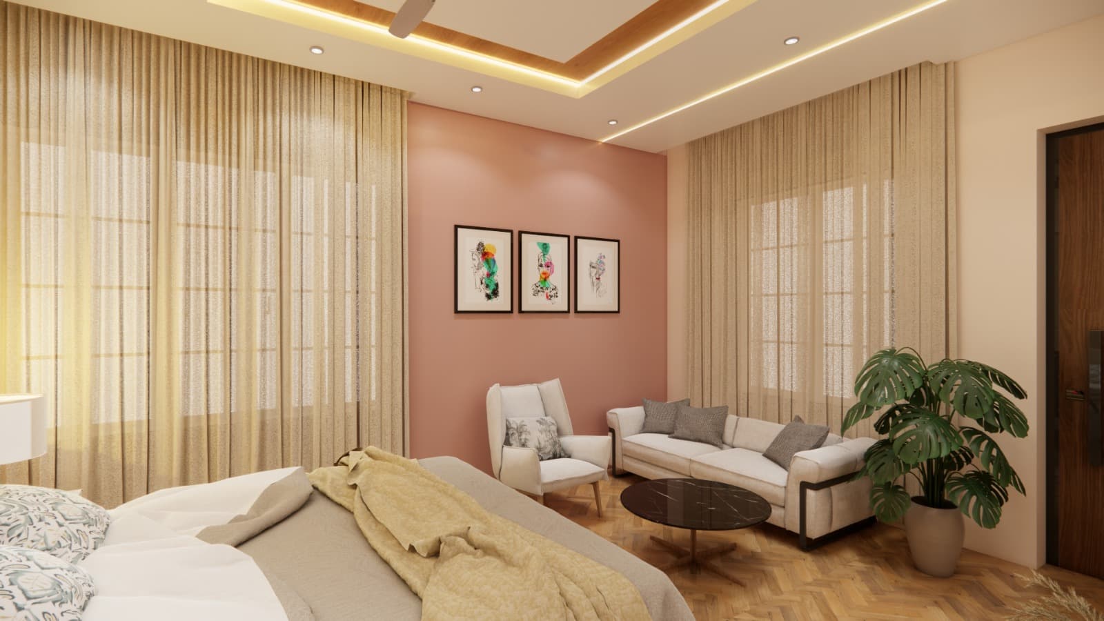 Elegant Transitional Guest Suite