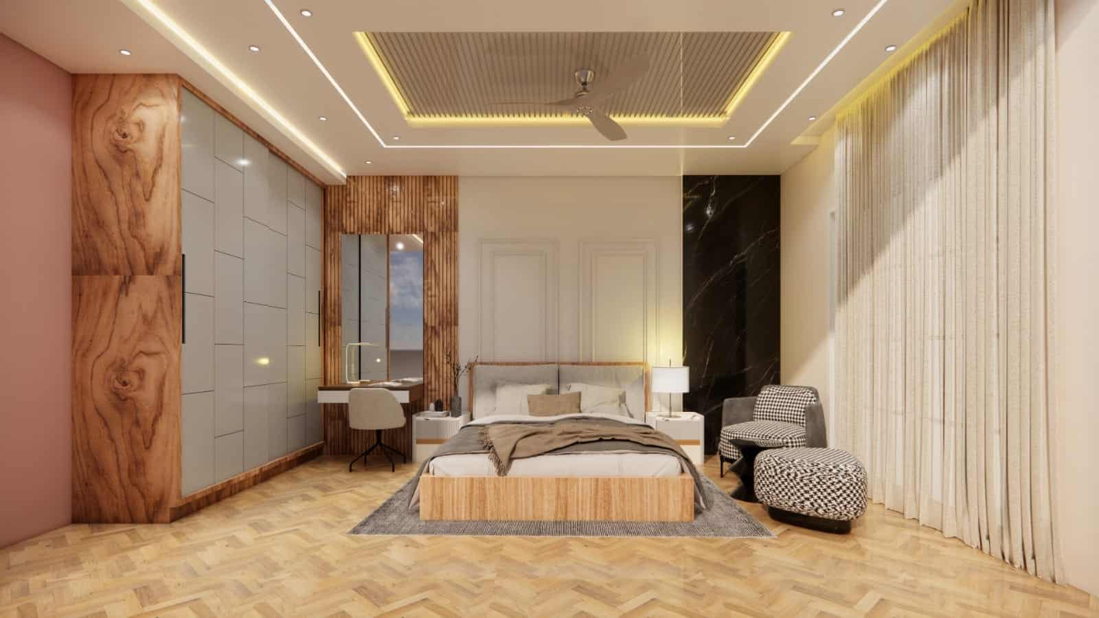Bedroom interior design project by HTK Shandilya in Gurgaon